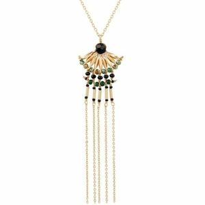 Lucky brand gold beaded fringe necklace